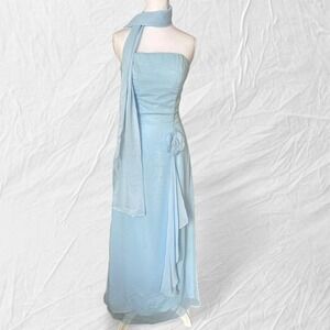 Isabella Collection baby blue maxi prom dress